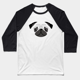 Pug dog face Baseball T-Shirt